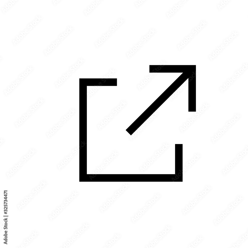 External link symbol vector icon. Link icon isolated on white background. Link vector icon. Hyperlink chain symbol External link symbol vector icon. Link icon isolated on white background. Link vector icon. Hyperlink chain symbol