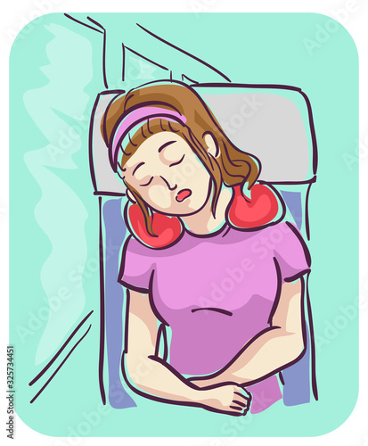 Girl Sleeping In Trip Neck ...