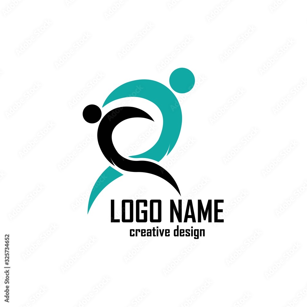 Fototapeta premium Fun people Healthy Life Logo template vector icon