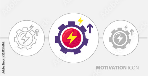 motivation flat icon. development sign