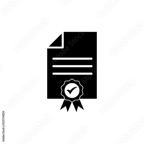 License icon isolated on white background. Approved or Certified Medal Icon