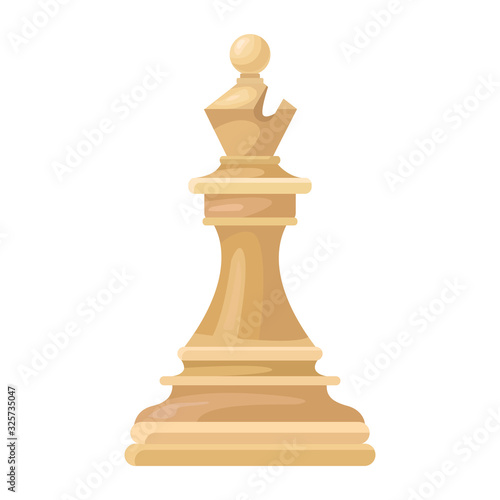 Chess Bishop piece isolated vector illustration.