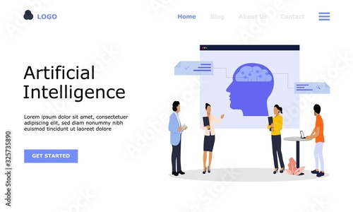 Artificial Intelligence Vector Illustration Concept, Suitable for web landing page, ui, mobile app, editorial design, flyer, banner, and other related occasion