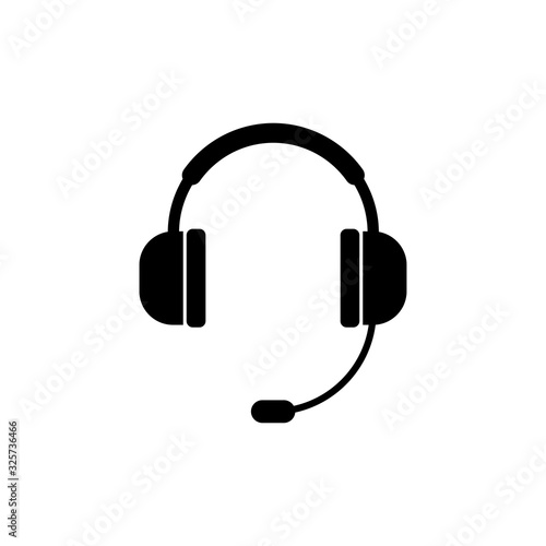 Headphone icon isolated on white background. Headphone vector icon. Call us