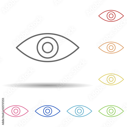 Eye in multi color style icon. Simple thin line, outline vector of virus antivirus icons for ui and ux, website or mobile application