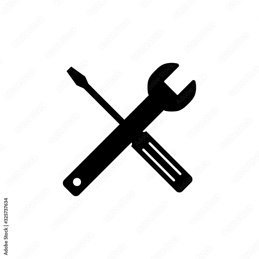 Repair icon isolated on white background. Wrench and screwdriver icon. Settings vector icon. maintenance. Tools Repair icon isolated on white background. Wrench and screwdriver icon. Settings vector icon. maintenance. Tools
