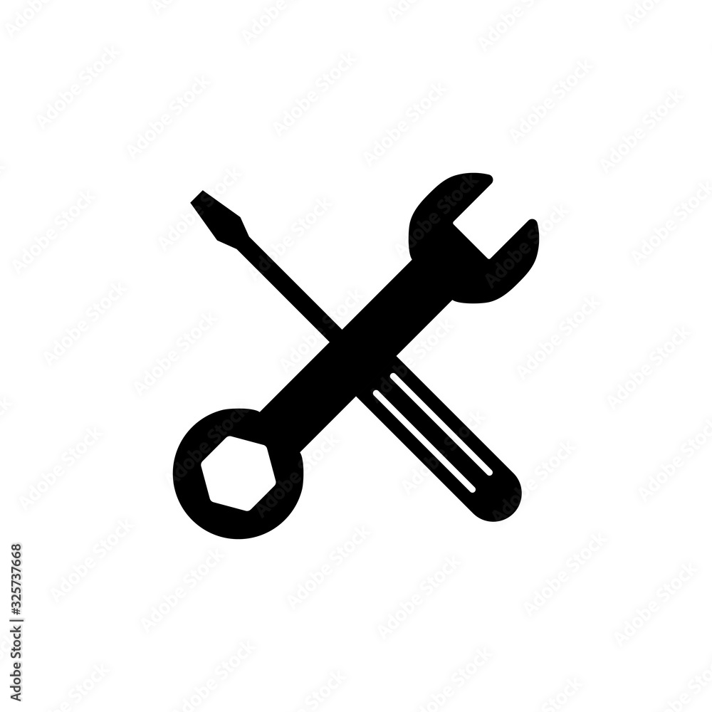 Repair icon isolated on white background. Wrench and screwdriver icon. Settings vector icon. maintenance. Tools Repair icon isolated on white background. Wrench and screwdriver icon. Settings vector icon. maintenance. Tools