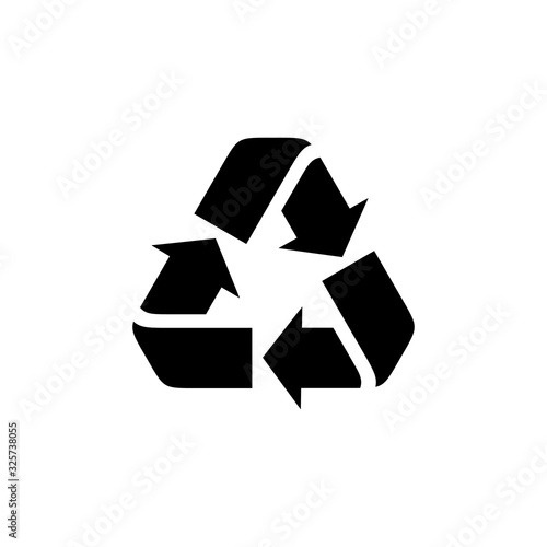 Recycle icon vector isolated on white background. Recycle and some packaging sign. environment icon