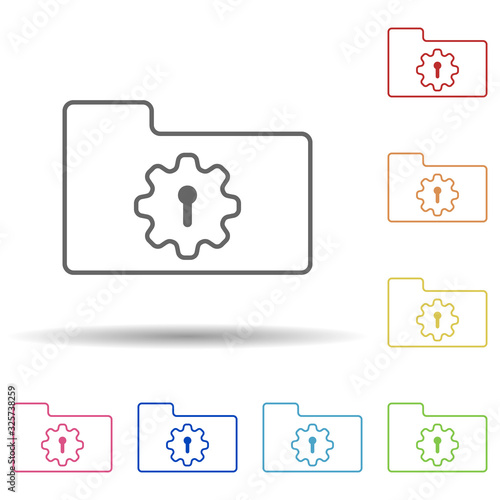 System folder in multi color style icon. Simple thin line, outline vector of virus antivirus icons for ui and ux, website or mobile application