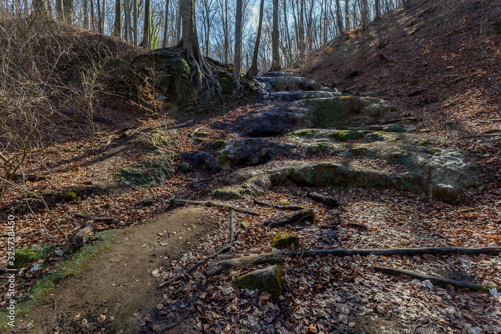 Waterfall of the Melegmanyi valley in the Mecsek mountains Waterfall of the Melegmanyi valley in the Mecsek mountains