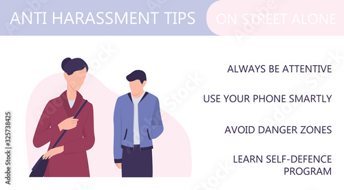 Sexual assault and harassment on street prevention infographic.