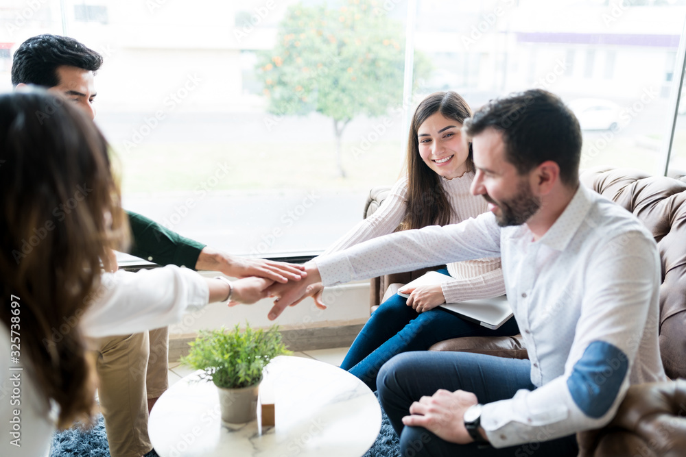 Coworkers Motivated For New Project In Meeting Coworkers Motivated For New Project In Meeting