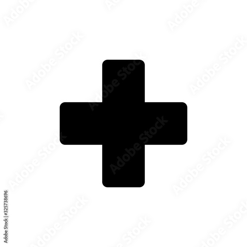 Plus Icon isolated on white background. Add plus icon. Addition sign. Medical Plus icon