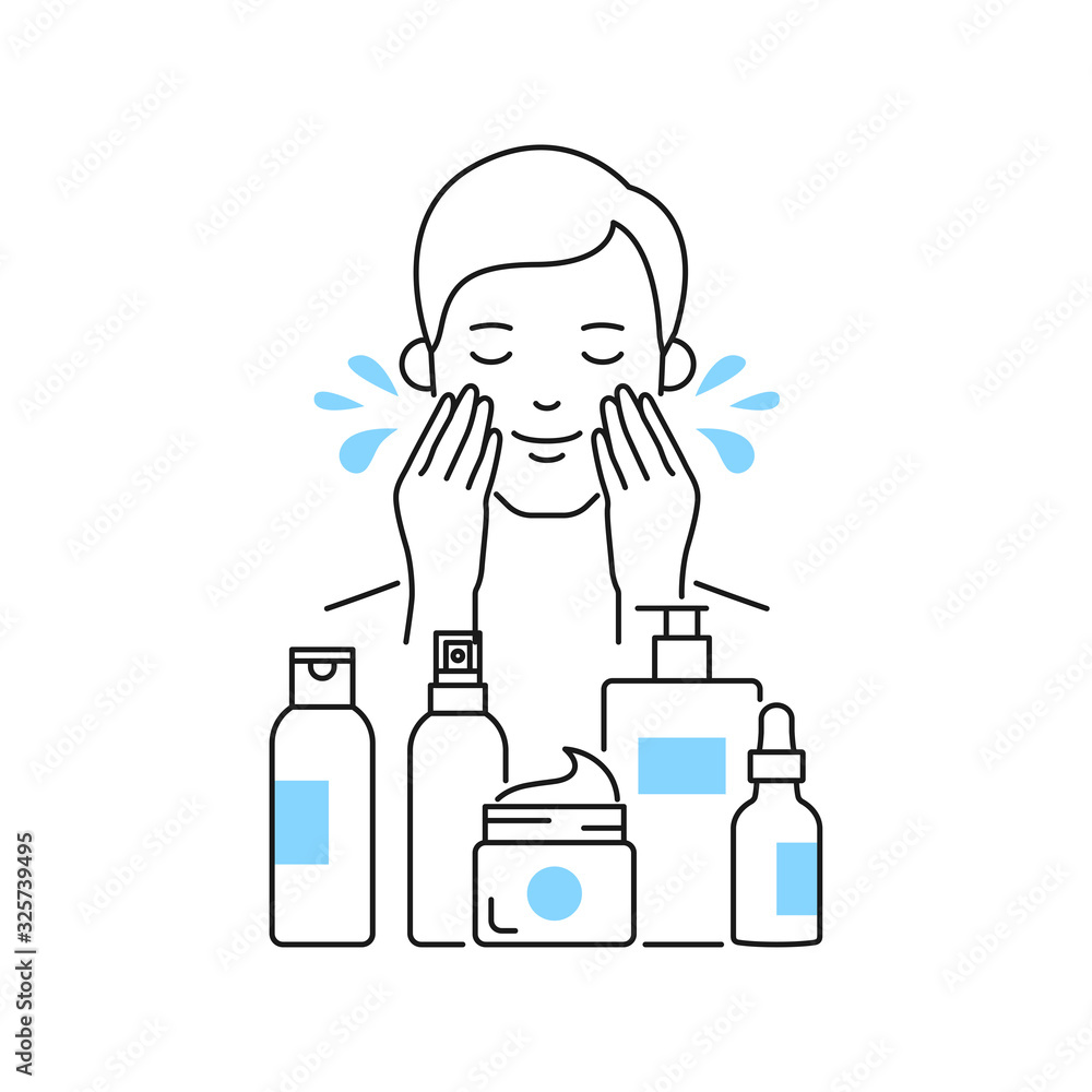 Men's skin care vector illustration Men's skin care vector illustration