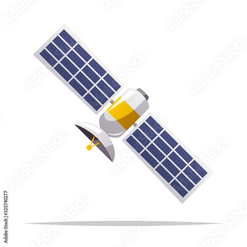 Cartoon satellite vector isolated illustration
