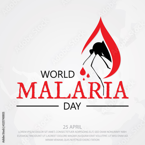 World Malaria Day vector background letter for element design on the white background