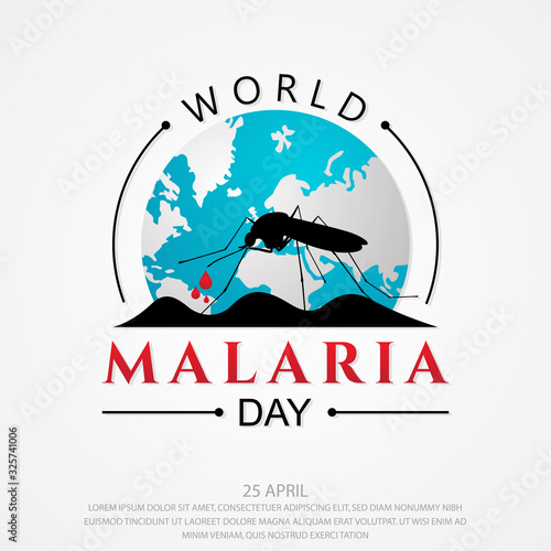 World Malaria Day vector background letter for element design on the white background