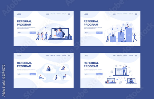 Referral program web banner or landing page set.