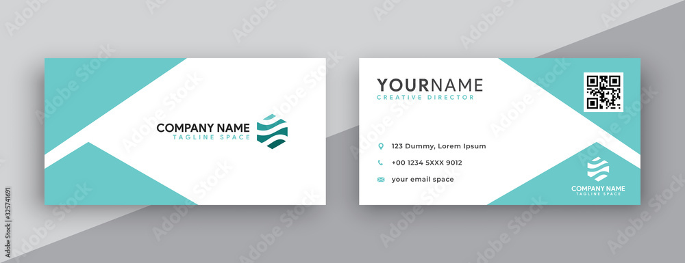 green tosca business card designs . modern, clean and simple business card template