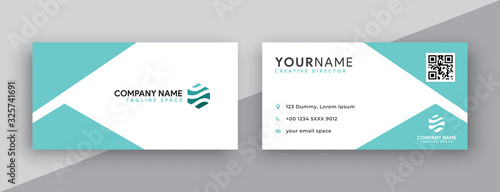 green tosca business card designs . modern, clean and simple business card template