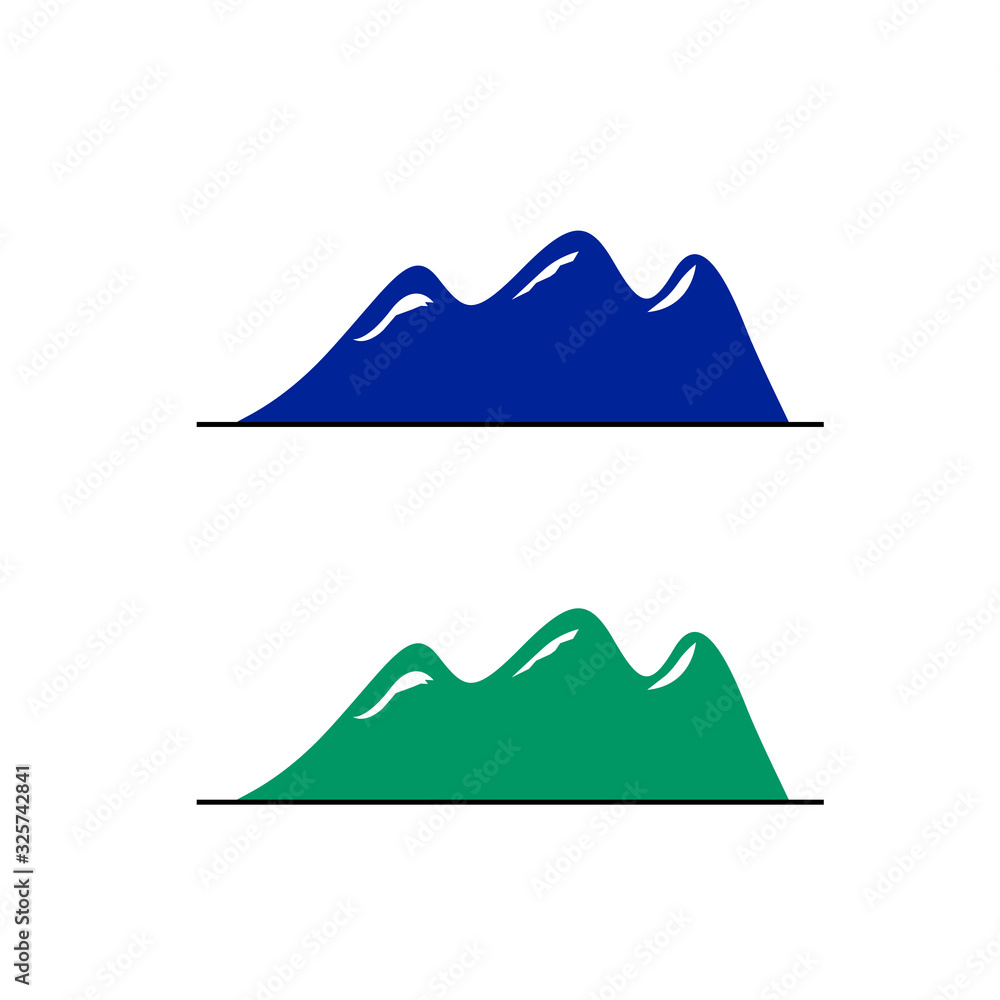 MOUNTAINS DESIGN SIGN SYMBOL IN 2 COLOR VARIANTS MOUNTAINS DESIGN SIGN SYMBOL IN 2 COLOR VARIANTS