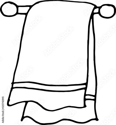 towel holders for coloring book vector illustration