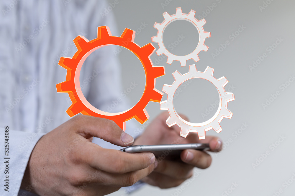 gear Technology setting concept background. gear Technology setting concept background.