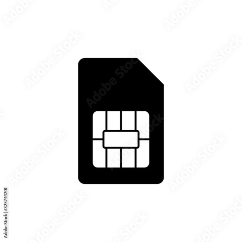 Sim card icon vector isolated on white background. Mobile slot icon. Mobile cellular phone sim card chip.