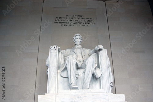 Statue of Abraham Lincoln in the Lincoln Memorial, Washington, DC