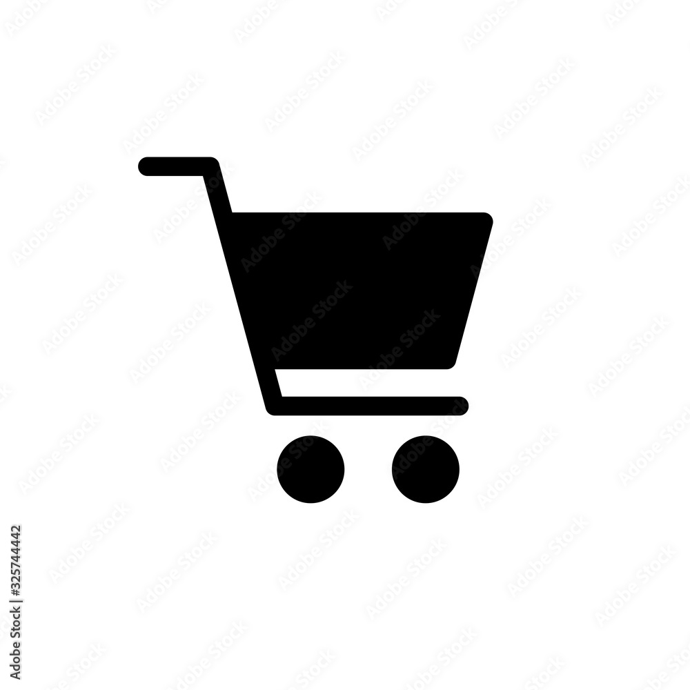 Shopping icon isolated on white background. Shopping cart icon. Basket icon. Trolley Shopping icon isolated on white background. Shopping cart icon. Basket icon. Trolley
