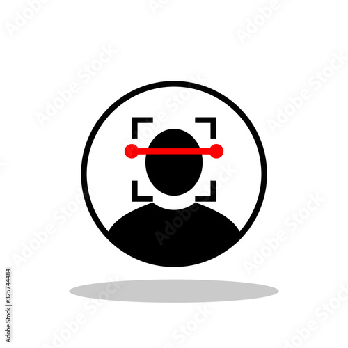 Face ID icon in flat style. Face sensor security symbol for your web site design, logo, app, UI Vector EPS 10.