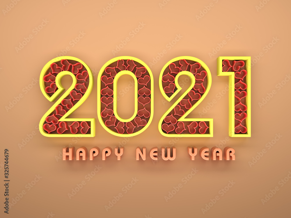 New Year 2021 Creative Design Concept - 3D Rendered Image New Year 2021 Creative Design Concept - 3D Rendered Image