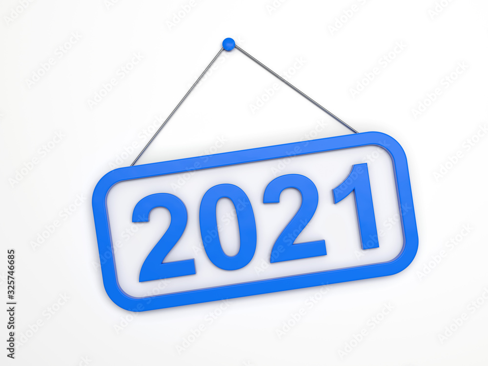 New Year 2021 Creative Design Concept with sign board- 3D Rendered Image New Year 2021 Creative Design Concept with sign board- 3D Rendered Image