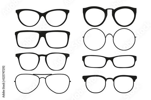 glasses icon set isolated on white background. Vector illustration.