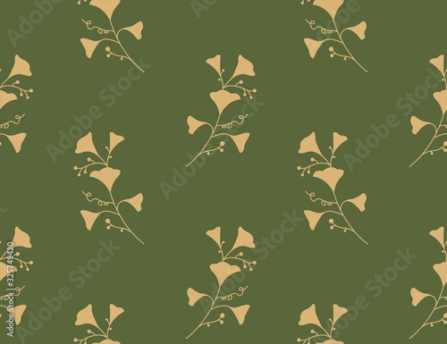 Seamless pattern with an ornamental and abstract branch