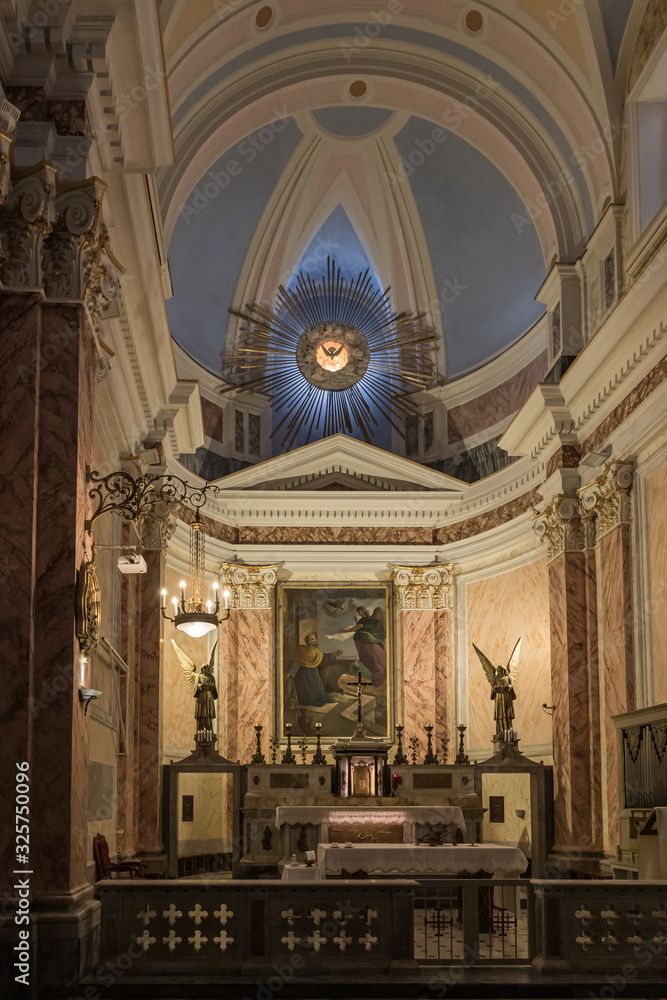 The main hall in the St. Peter Church in old Yafo in Israel