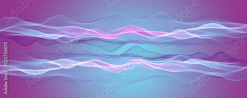 Abstract romantic wave panorama background design illustration