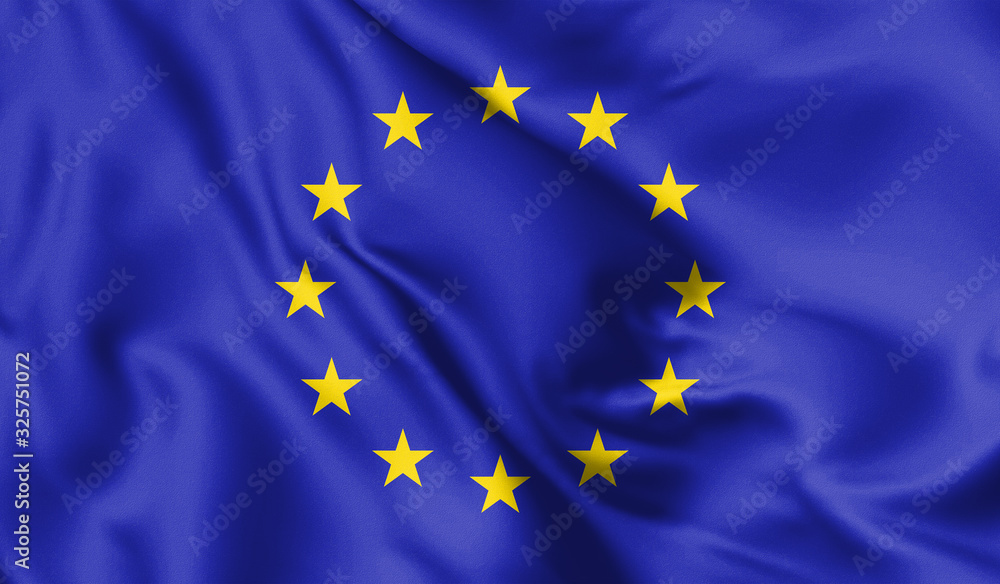 European Union waving flag, 3d illustration. European Union waving flag, 3d illustration.