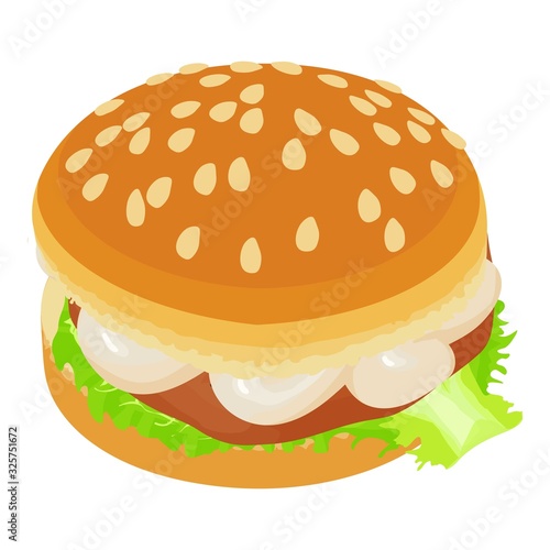 Hamburger icon. Isometric illustration of hamburger vector icon for web