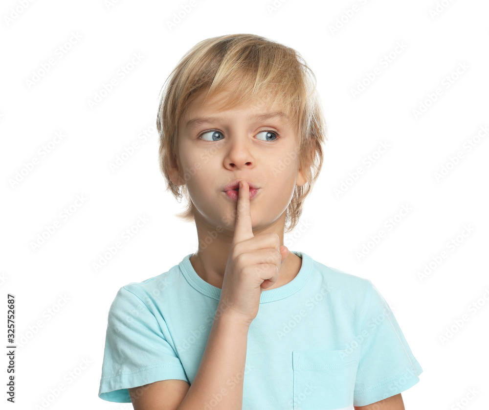 Portrait of cute little boy on white background Portrait of cute little boy on white background