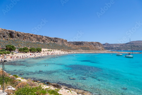 Beautiful beach of Greece. Gramvousa Peninsula  Balos Bay Beach  