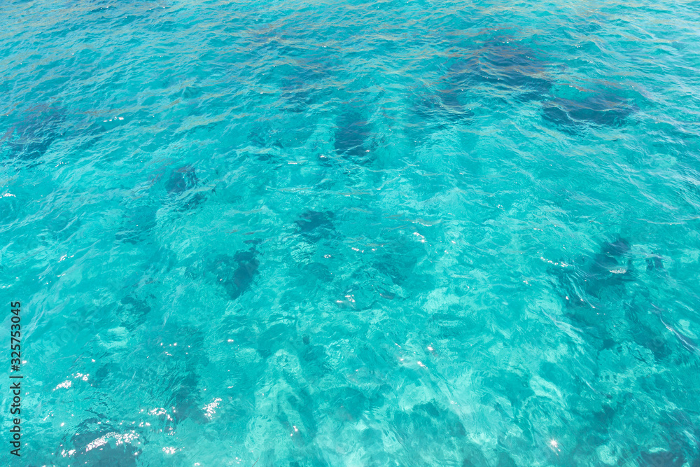 Turquoise sea water background. Aerial View