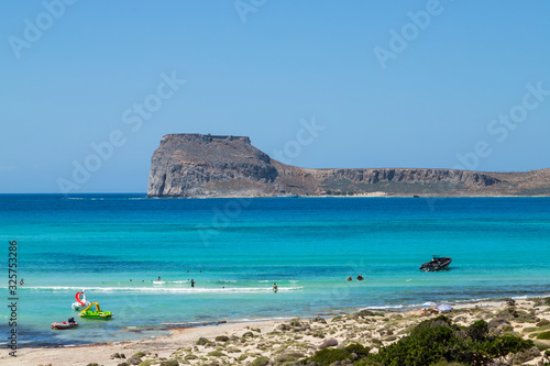 Beautiful beach of Greece. Gramvousa Peninsula, Balos Bay Beach, 