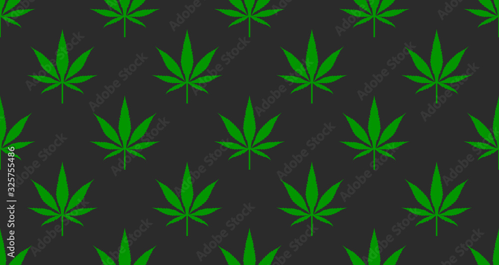 Seamless pattern with marijuana Seamless pattern with marijuana