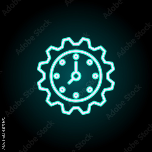 Time is money neon icon. Simple thin line, outline vector of startup icons for ui and ux, website or mobile application