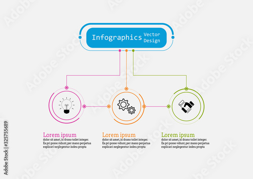 Infographic vector design template for illustration. Presentation business infographic template with 3 options.