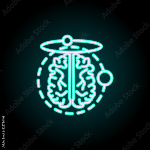 Poles of the brain neon icon. Simple thin line, outline vector of startup icons for ui and ux, website or mobile application photo