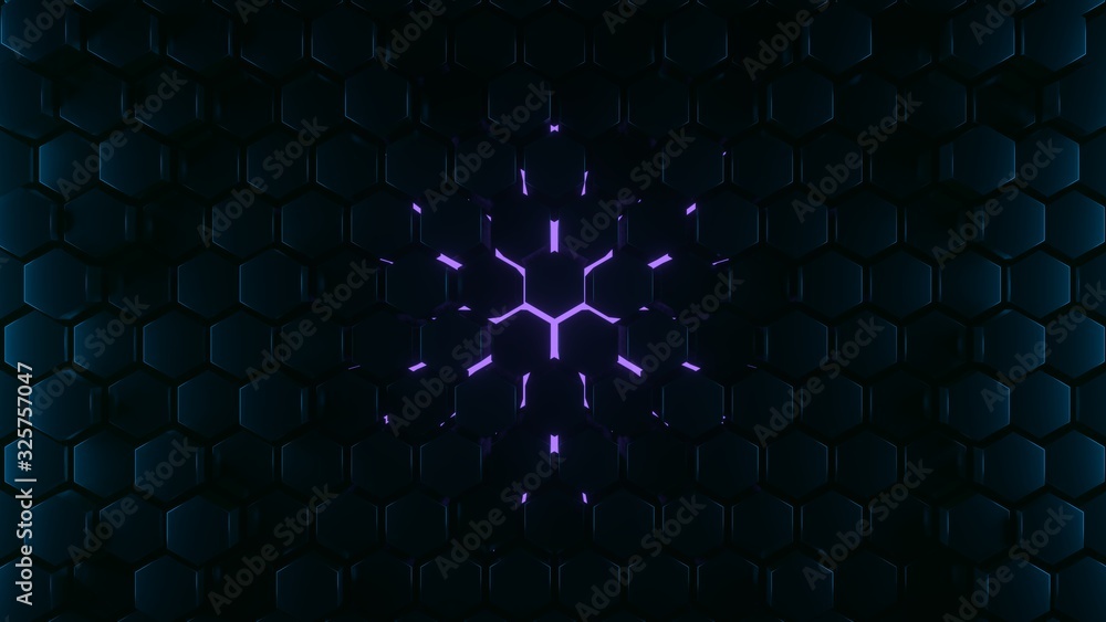 Dark and glow hexagon abstract blue background. Technology background, from series best concept of global business Dark and glow hexagon abstract blue background. Technology background, from series best concept of global business