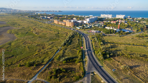 Aerial view of the city of Anapa. Krasnodar region. Russia.