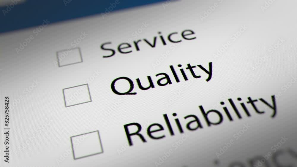 Quality Check box with Customer Expectation Service. Concept of Quality, Efficiency, Reliability and Service Quality Check box with Customer Expectation Service. Concept of Quality, Efficiency, Reliability and Service